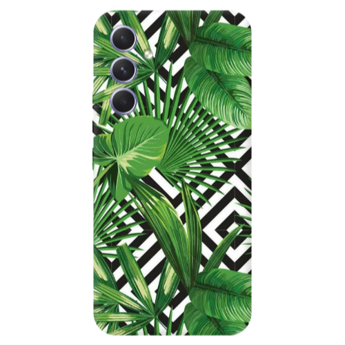 Samsung A56 Green Laves arrow Transparent Silicone TPU Θήκη