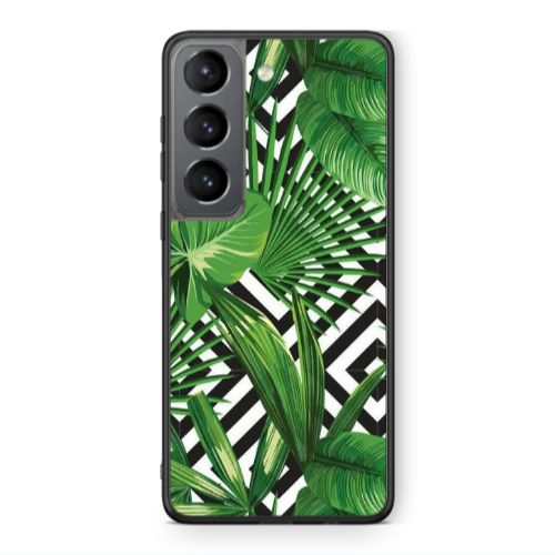 Samsung S21 Green Laves arrow Black Glossy Θήκη