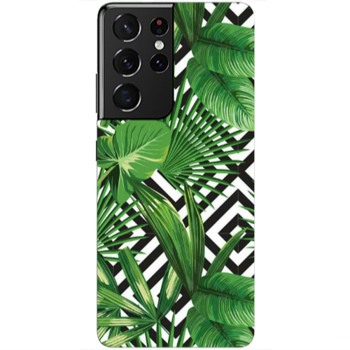 Samsung S21 Ultra Green Laves arrow Transparent Silicone TPU Θήκη
