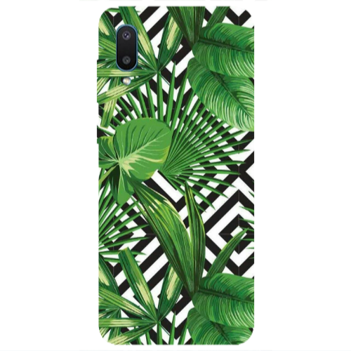 Samsung A02 Green Laves arrow Transparent Silicone TPU Θήκη