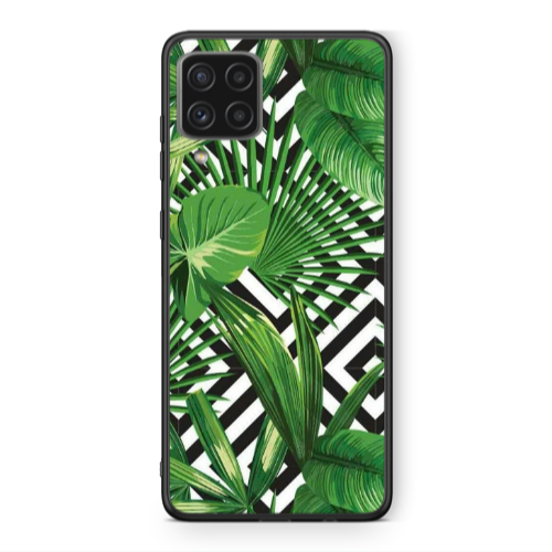 Samsung A22 4G Green Laves arrow Black Glossy Θήκη