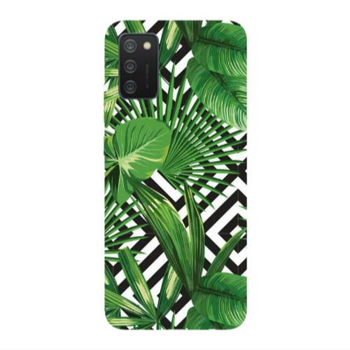 Samsung A03S Green Laves arrow Transparent Silicone TPU Θήκη