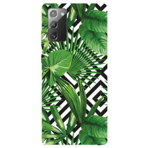 Samsung Note 20 Green Laves arrow Transparent Silicone TPU Θήκη