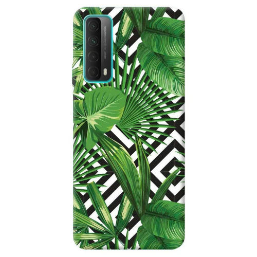Huawei P Smart 2021 Green Laves arrow Transparent Silicone TPU Θήκη