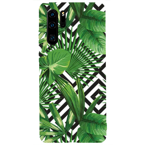 Huawei P30 Pro Green Laves arrow Transparent Silicone TPU Θήκη