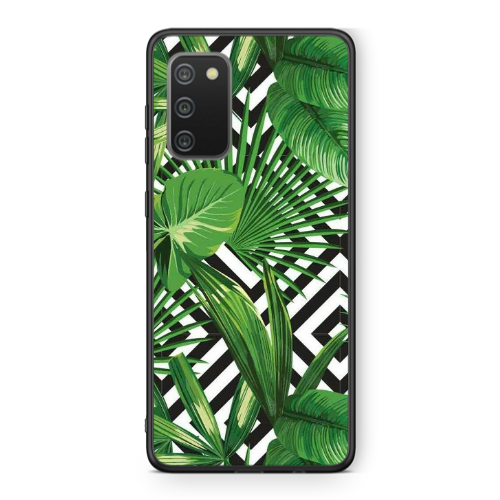 Samsung A02s Green Laves arrow Black Glossy Θήκη