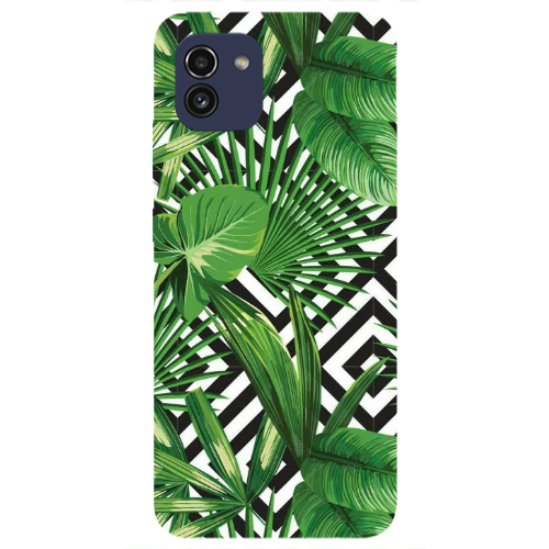 Samsung A03 Green Laves arrow Transparent Silicone TPU Θήκη