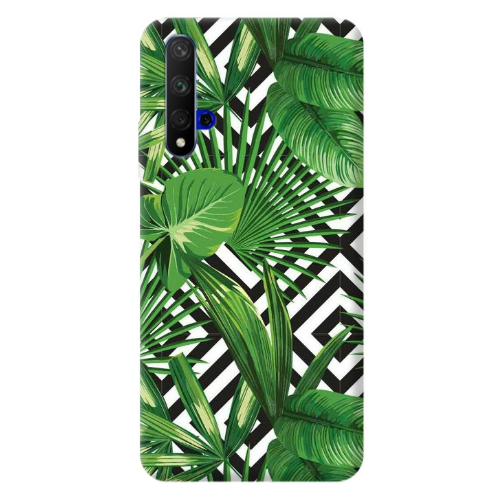 Huawei Nova 5 T Green Laves arrow Transparent Silicone TPU Θήκη