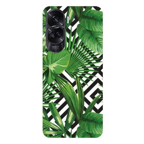 Honor 90 Lite 5G Green Laves arrow Transparent Silicone TPU Θήκη