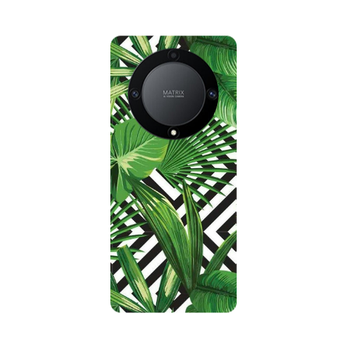 Honor Magic5 Lite 5G Green Laves arrow Transparent Silicone TPU Θήκη