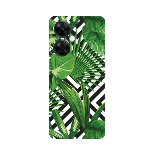 Oneplus Nord CE 3 Lite 5G Green Laves arrow Transparent Silicone TPU Θήκη