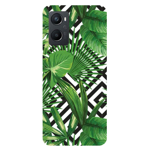 Oppo A 96 Green Laves arrow Transparent Silicone TPU Θήκη