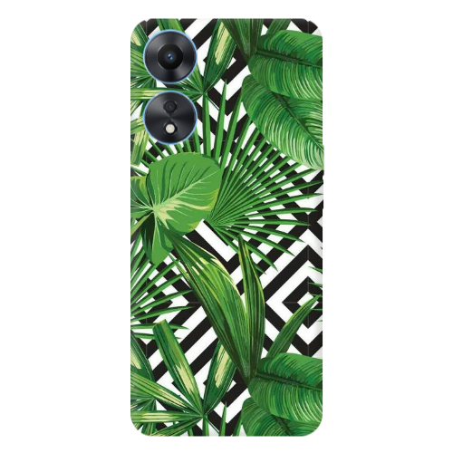 Oppo A 98 Green Laves arrow Transparent Silicone TPU Θήκη