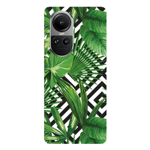 Oppo Reno10 5G Green Laves arrow Transparent Silicone TPU Θήκη