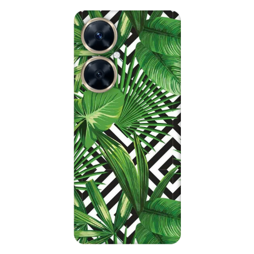 Huawei Nova 11i Green Laves arrow Transparent Silicone TPU Θήκη