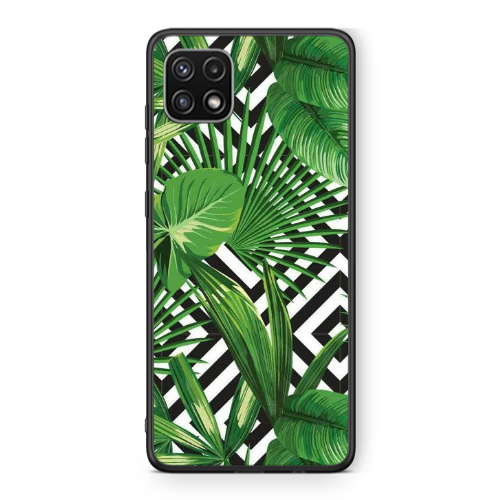 Samsung A22 5G Green Laves arrow Black Glossy Θήκη