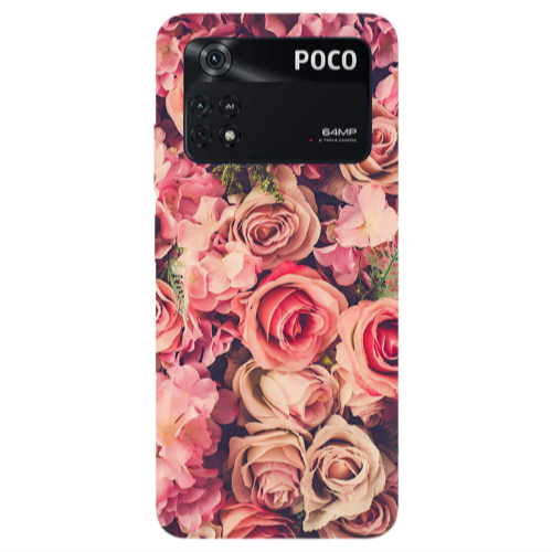 Xiaomi Poco M4 Pro 4G Bud Roses Transparent Silicone TPU Θήκη