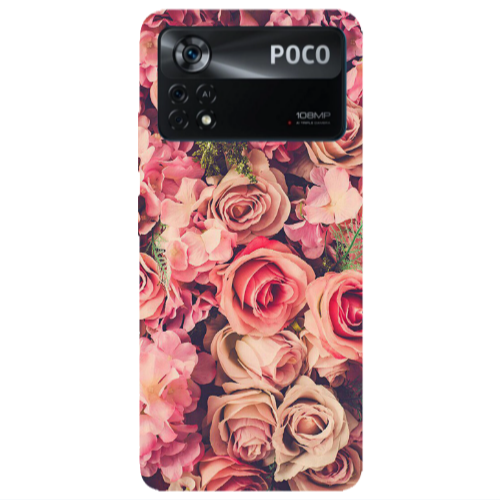 Xiaomi Poco X4 Pro Bud Roses Transparent Silicone TPU Θήκη