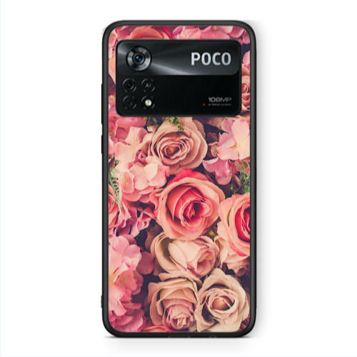Xiaomi Poco X4 Pro Bud Roses Black Glossy Θήκη