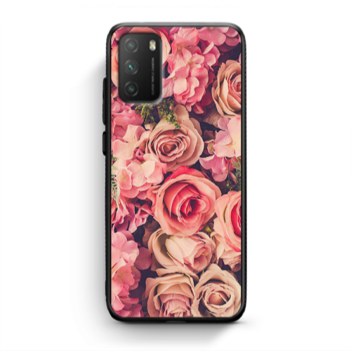 Xiaomi Poco M3 Bud Roses Black Glossy Θήκη