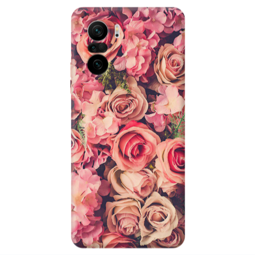 Xiaomi Poco F3 Bud Roses Transparent Silicone TPU Θήκη