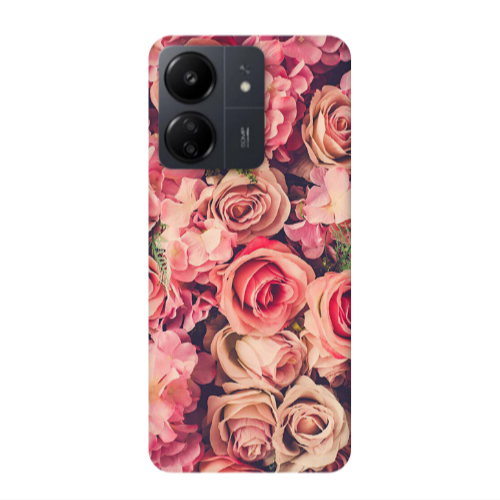 Xiaomi Redmi 13C Bud Roses Transparent Silicone TPU Θήκη