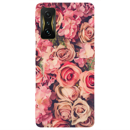 Xiaomi Poco F4 Gt Bud Roses Transparent Silicone TPU Θήκη