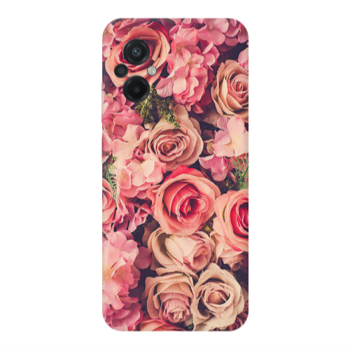 Xiaomi Poco M5 Bud Roses Transparent Silicone TPU Θήκη