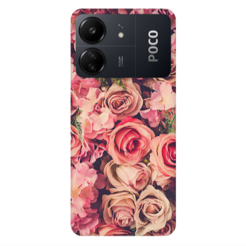 Xiaomi Poco C65 Bud Roses Transparent Silicone TPU Θήκη