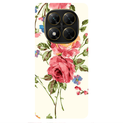 Xiaomi Poco X7 Violet and rose Transparent Silicone TPU Θήκη