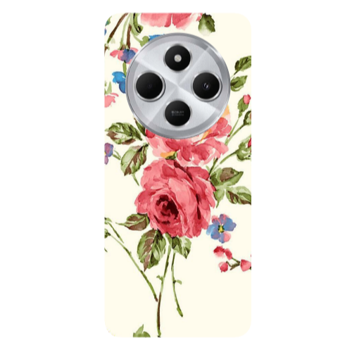 Xiaomi Redmi 14c Violet and rose Transparent Silicone TPU Θήκη