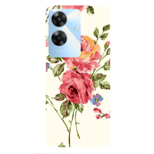 Realme Note 60 Violet and rose Transparent Silicone TPU Θήκη