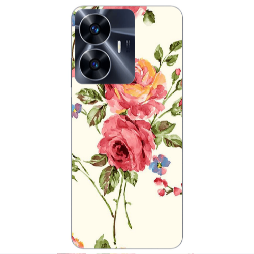 Realme Note 50 Violet and rose Transparent Silicone TPU Θήκη