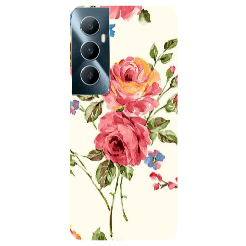 Realme C65 Violet and rose Transparent Silicone TPU Θήκη