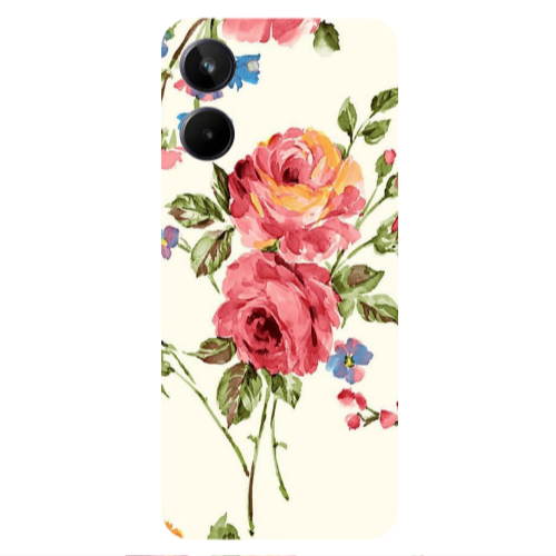 Realme 10 Violet and rose Transparent Silicone TPU Θήκη