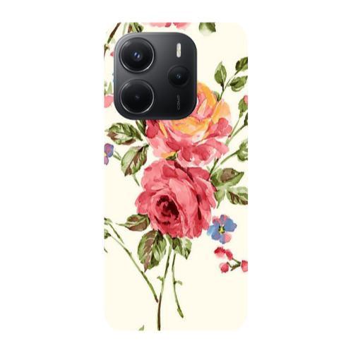 Xiaomi Redmi Note 14 Violet and rose Transparent Silicone TPU Θήκη