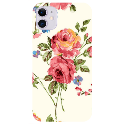 Apple iPhone 11  Violet and rose Transparent Silicone TPU Θήκη