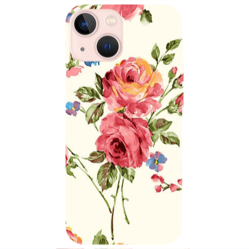 Apple iPhone 13 Violet and rose Transparent Silicone TPU Θήκη