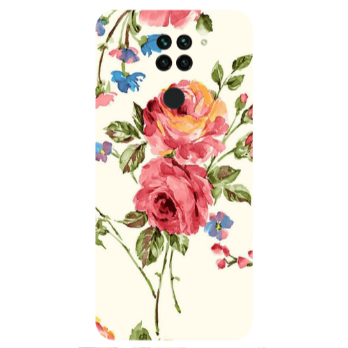 Xiaomi Redmi Note 9 Violet and rose Transparent Silicone TPU Θήκη