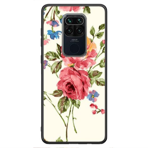 Xiaomi Redmi Note 9 Violet and rose Black Glossy Θήκη