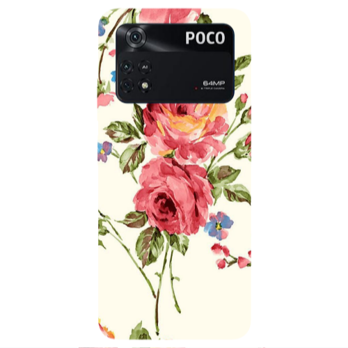 Xiaomi Poco M4 Pro 4G Violet and rose Transparent Silicone TPU Θήκη