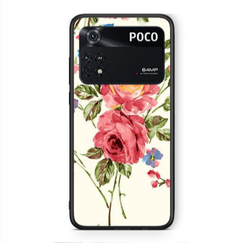 Xiaomi Poco M4 Pro 4G Violet and rose Black Glossy Θήκη