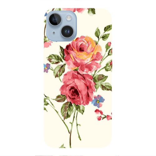 Apple iPhone 14  Violet and rose Transparent Silicone TPU Θήκη