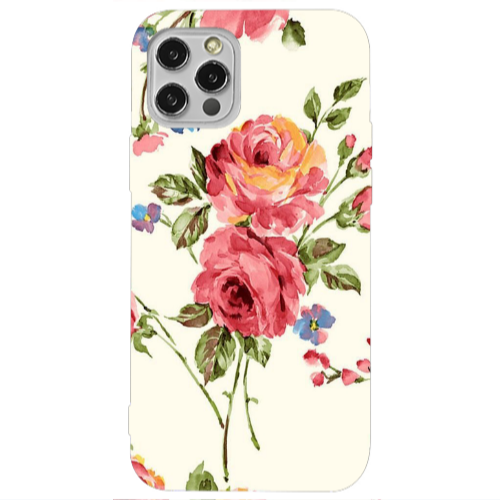 Apple iPhone 12 Pro Violet and rose Transparent Silicone TPU Θήκη
