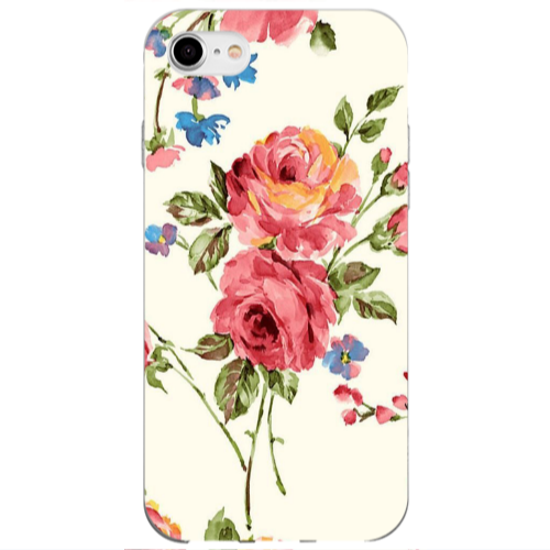 Apple iPhone 7 Violet and rose Transparent Silicone TPU Θήκη