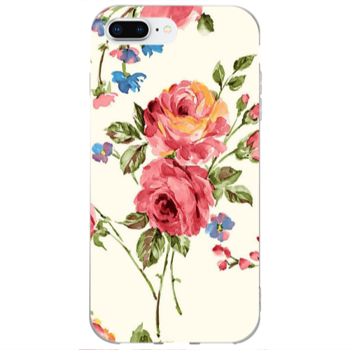 Apple iPhone 7 Plus Violet and rose Transparent Silicone TPU Θήκη