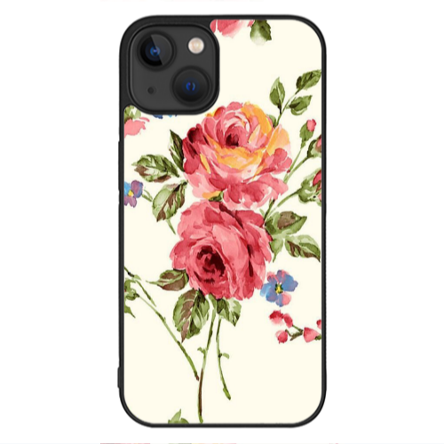 Apple iPhone 13 Mini Violet and rose Black Glossy Θήκη