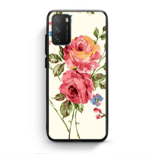 Xiaomi Poco M3 Violet and rose Black Glossy Θήκη