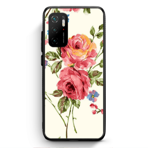 Xiaomi Poco M3 Pro Violet and rose Black Glossy Θήκη