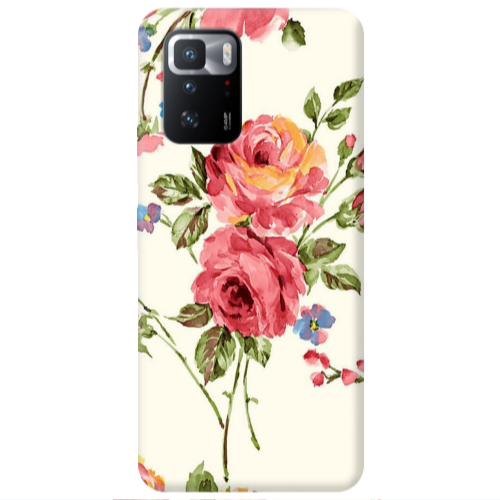 Xiaomi Poco X3 GT Violet and rose Transparent Silicone TPU Θήκη